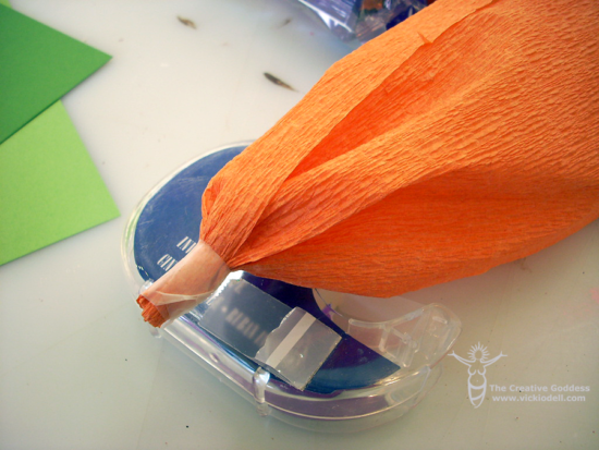 Halloween Crafts - Crepe Paper Pumpkin Treat Holders