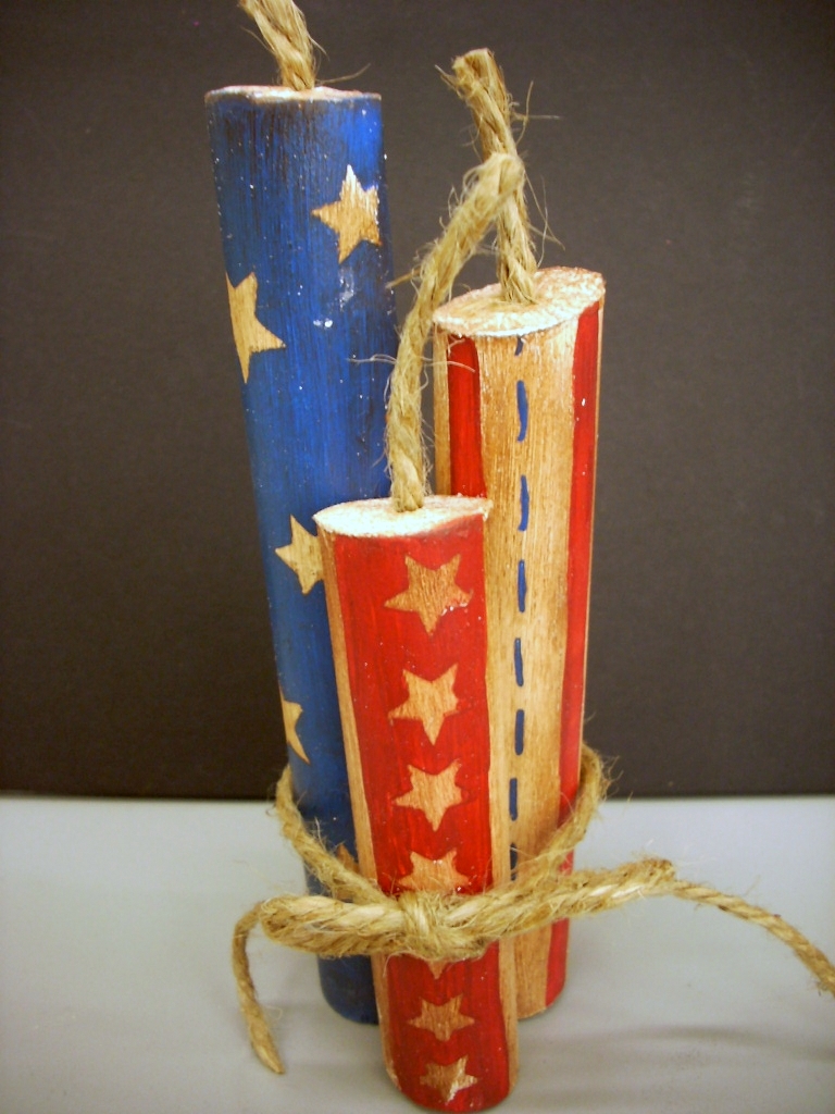 4th of July Craft - Hand Painted Wood Fireworks • Vicki O'Dell