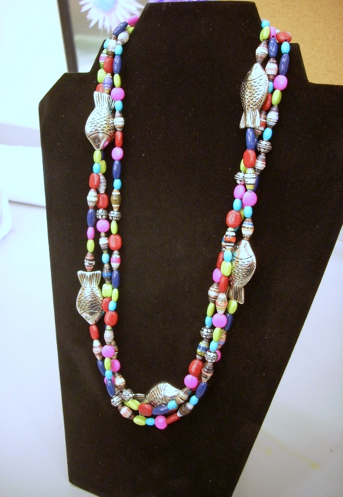 Mulit Strand Paper Bead Necklace • Vicki O'Dell