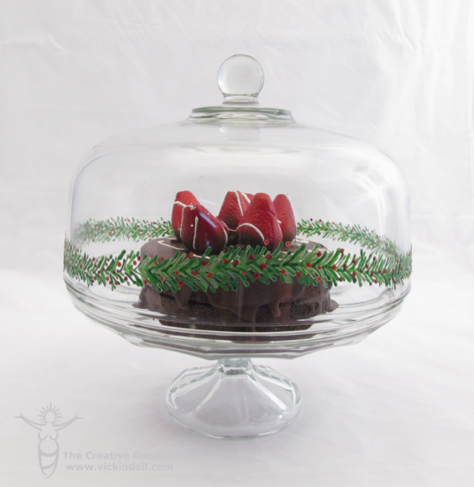 Pine Garland Holiday Cake Stand