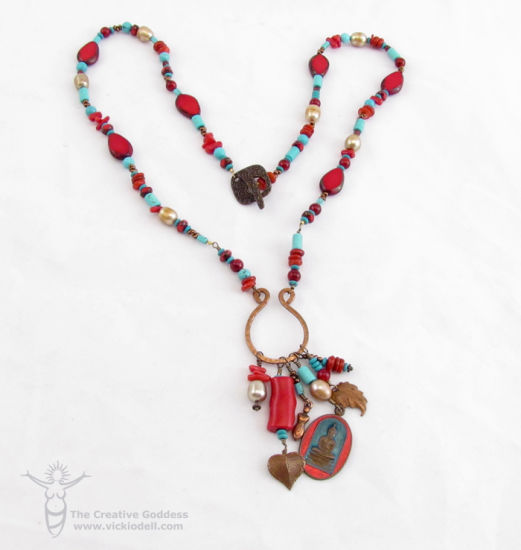 Red Coral and Turquoise Necklace