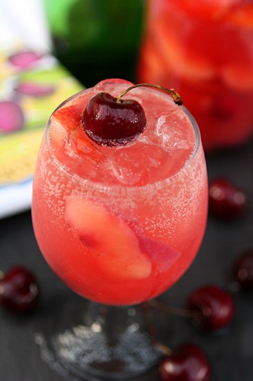 White Peach and Bing Cherry Sangria 