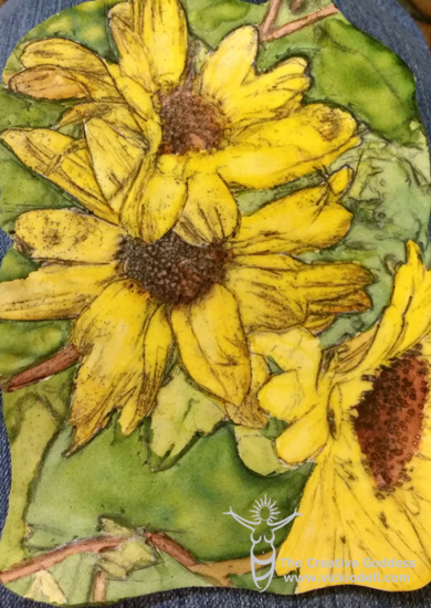Sunflowers- Alcohol Based Markers on Polymer Clay