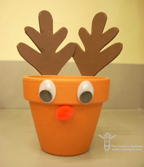 Clay Pot Crafts - Reindeer Treat Holder