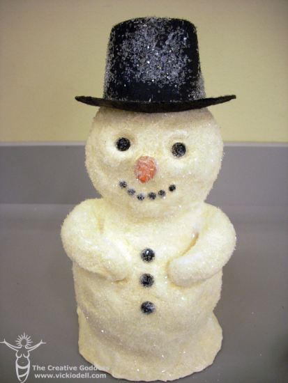 Vintage Inspired Paper Clay Snowman