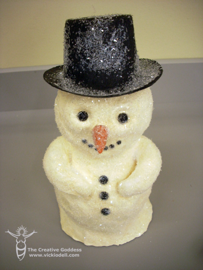 Vintage Inspired Paper Clay Snowman