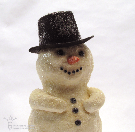 Vintage Inspired Paper Clay Snowman