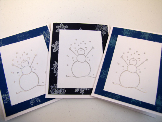 Snowman Handmade Card Three Ways