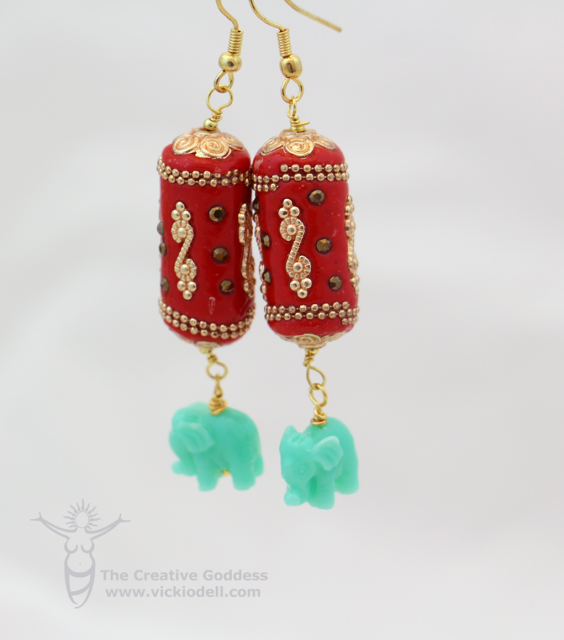 Chinese New Year Inspired Earrings with Jesse James Beads