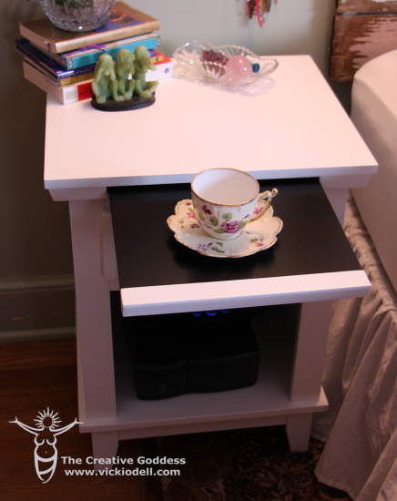 side table from wayfair, bedroom