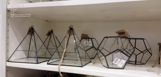 Geometric glass and metal planters