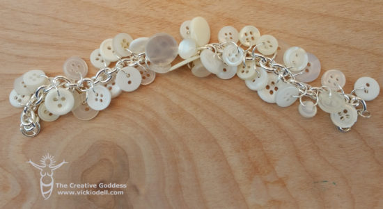 White Button Bracelet