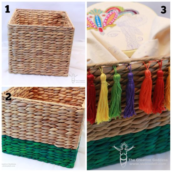 embroidery basket, sweet grass basket, FolkArt Ultra Dye