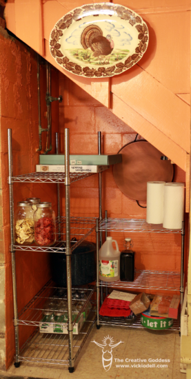Small under-stairs root cellar