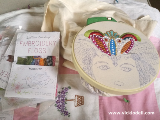 Embroidered Bohemian Woman Coloring Book Image 