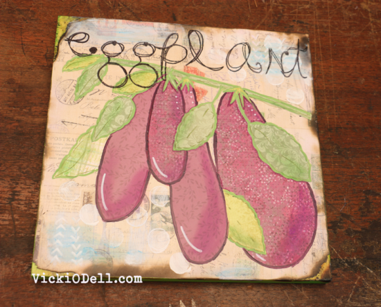 Garden Inspired Mixed Media - Eggplant