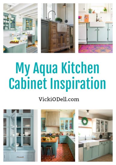 Aqua Kitchen Cabinet Inspiration • Vicki O'Dell