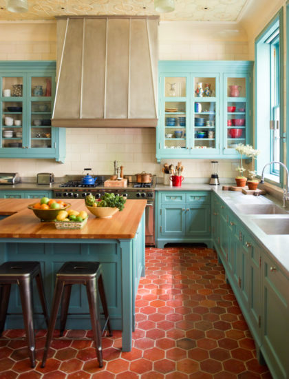 Aqua Kitchen Cabinet Inspiration • Vicki O'Dell