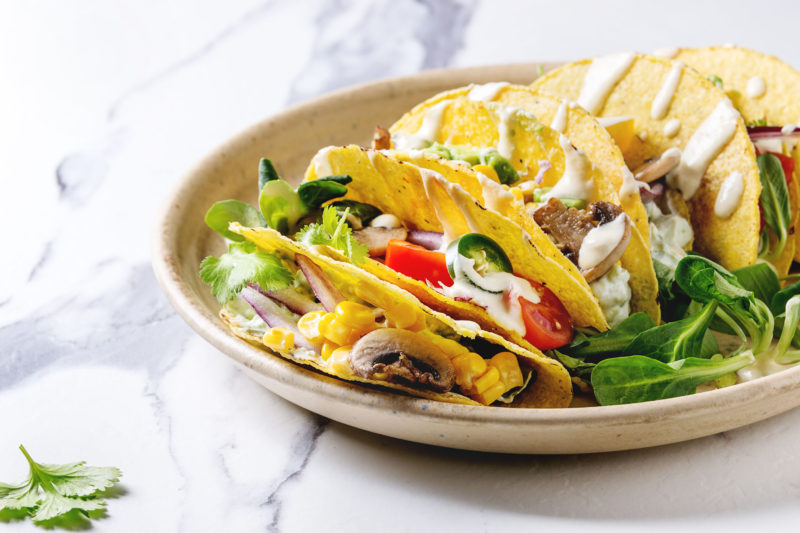 FRESH VEGETABLE TACOS WITH TEX-MEX RANCH